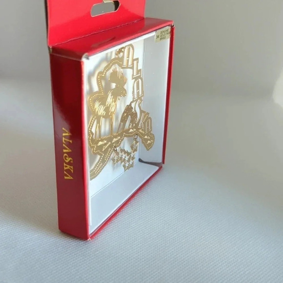 ALASKA 24k Christmas Ornament- Moose family- Alaska state souvenir ornament - Picture 4 of 8